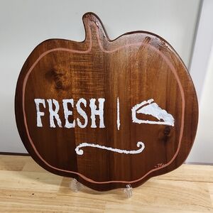 Hand Crafted  Pumpkin Pie Wall Art 13 X 14 Inch Kitchen